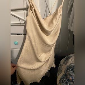 Tan satin dress